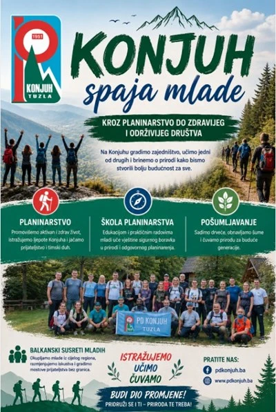 „Konjuh spaja mlade“ – kroz planinarstvo do zdravijeg i održivijeg društva